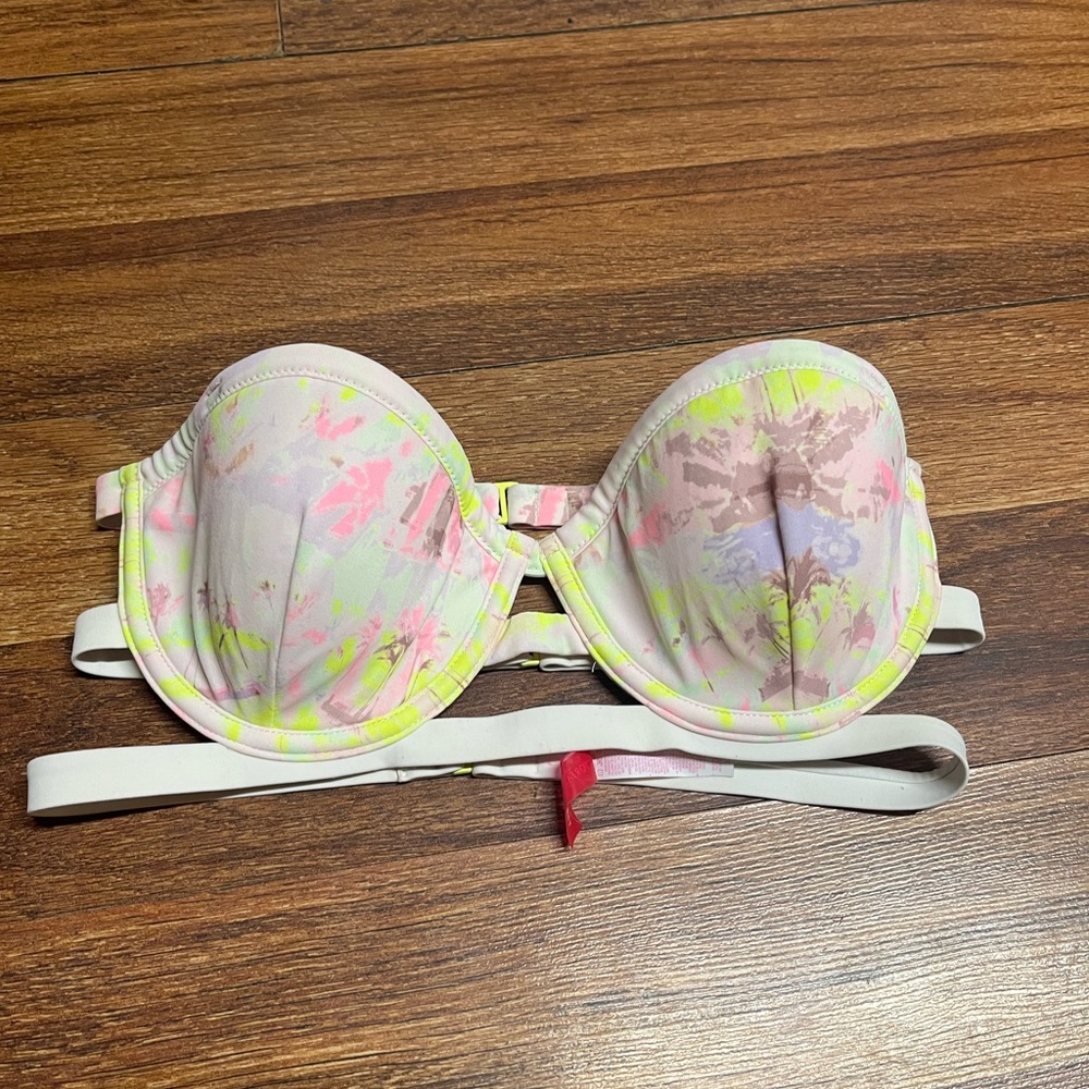 Victoria Secret Swimsuit Top Yellow, White, Pink In color